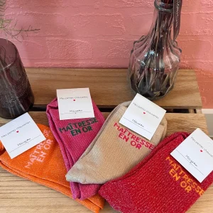 CHAUSSETTES À PAILLETTES MAITRESSE EN OR
