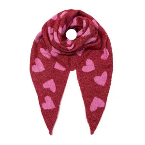 Echarpe triangulaire coeurs