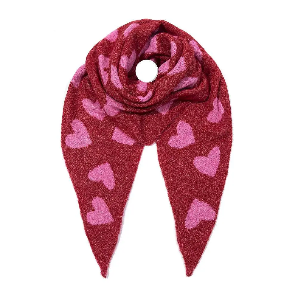 Echarpe triangulaire coeurs