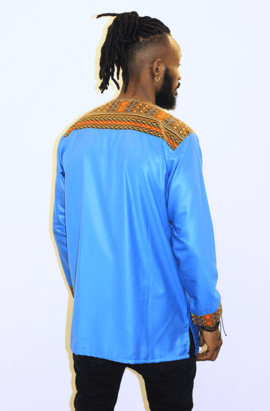 T-shirt manches longues bleu – Image 3