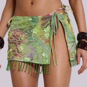 Jupe de Bain Sexy à Franges et Paillettes