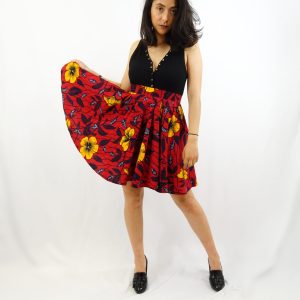 JUPE WAX COURTE EVASEE ROUGE- Lily Hibiscus (Copie)