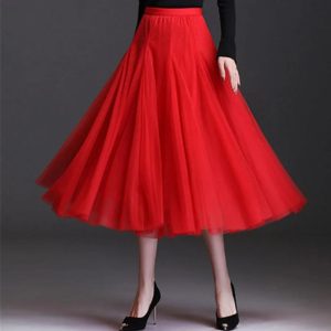 Jupe Plissée Longue Élastique et Confortable