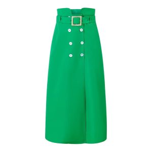 Jupe Tailleur Fendue avec Ceinture