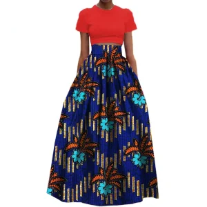 Jupe wax vêtement africain maxi en grandes tailles