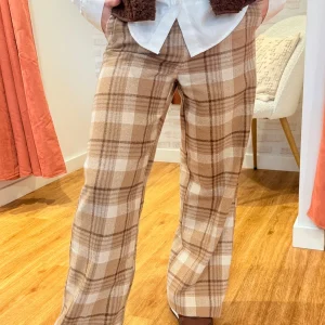 PANTALON À CARREAUX CAMEL ALEXIS