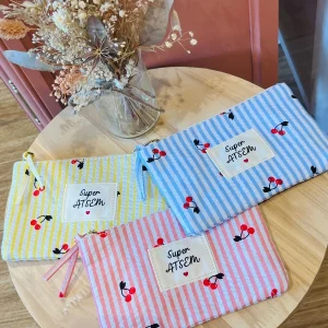 POCHETTE RAYÉE CERISE SUPER ATSEM