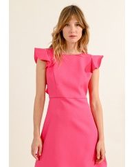 Robe encolure à dos volantée