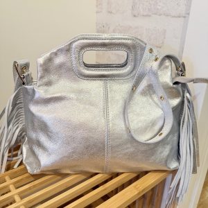 SAC CUIR MÉTALLISÉ FRANGES BANDOULIÈRE MAG