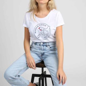 T-shirt Maman Poule Blanc